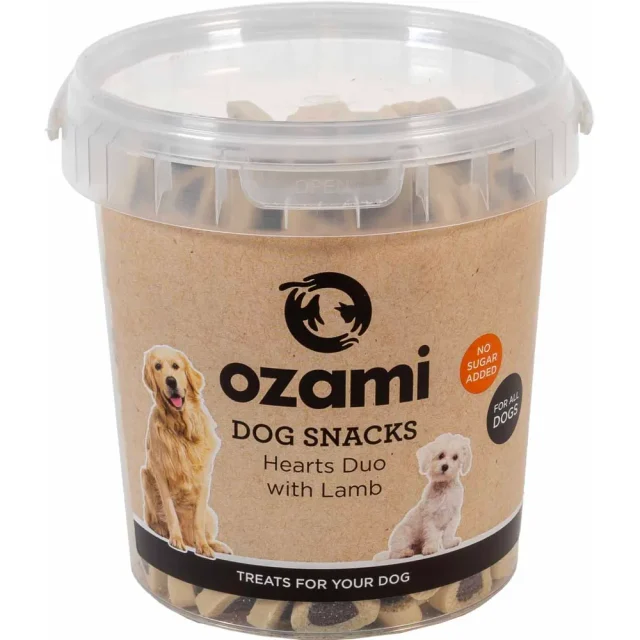 Ozami Dog Snack Hearts Duo Lamb Bucket 500g