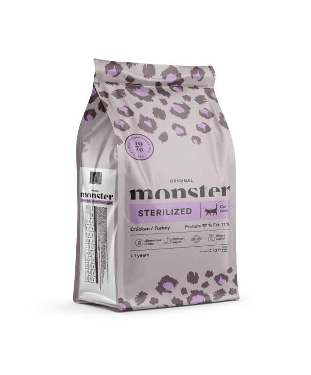 Monster Original Sterilized Cat – Chicken/Turkey 2 kg