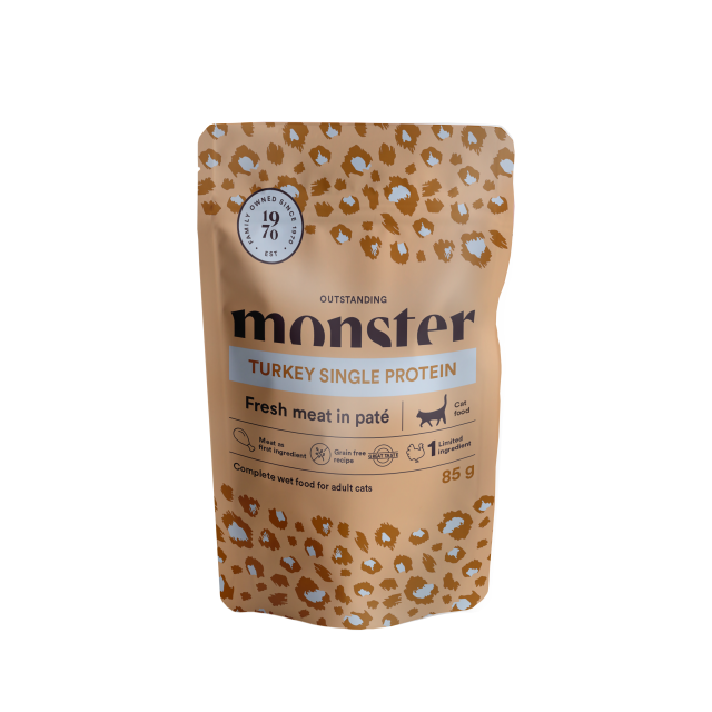 Monster Cat Pouches Adult Turkey 85g