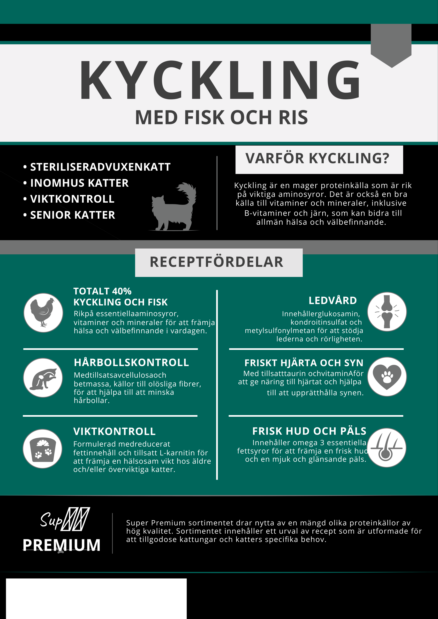 Askebites Senior Steriliserad Katt Kyckling Och Ris 6kg - Bild 2