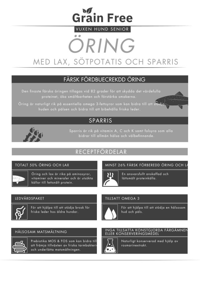 Askebites Seniorn med Öring, Lax, sötpotatis och Sparris 6kg - Bild 2