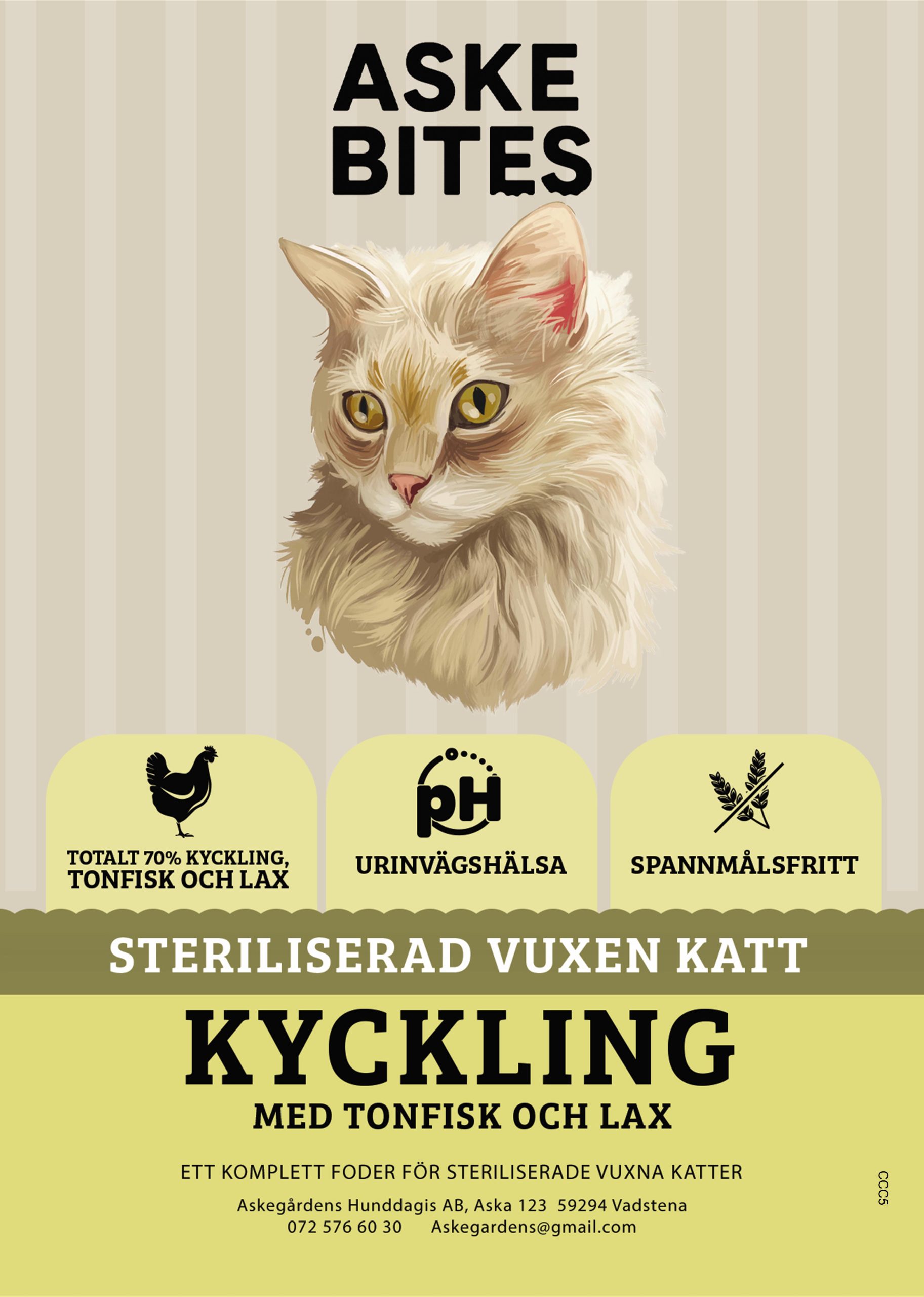 Askebites Steriliserad Vuxen Katt Kyckling Med Tonfisk Och Lax 5kg