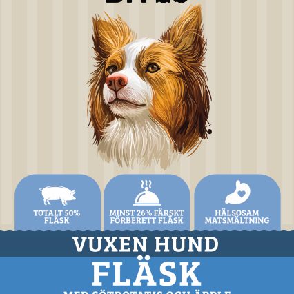 Askebites Med Fläskkött Sötpotatis Och Äpple 12kg