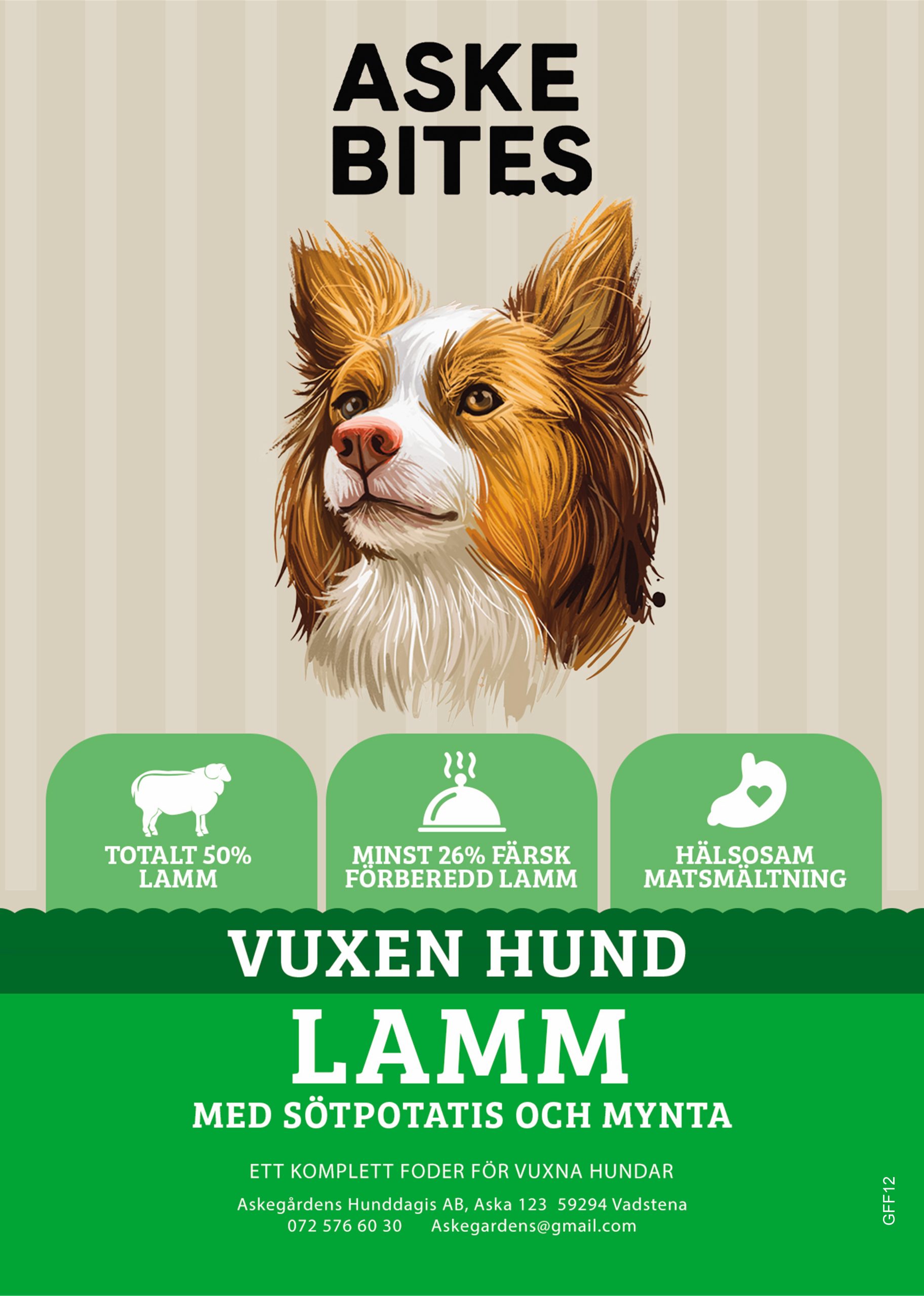 Askebites Lamm med Sötpotatis och Mynta 12kg