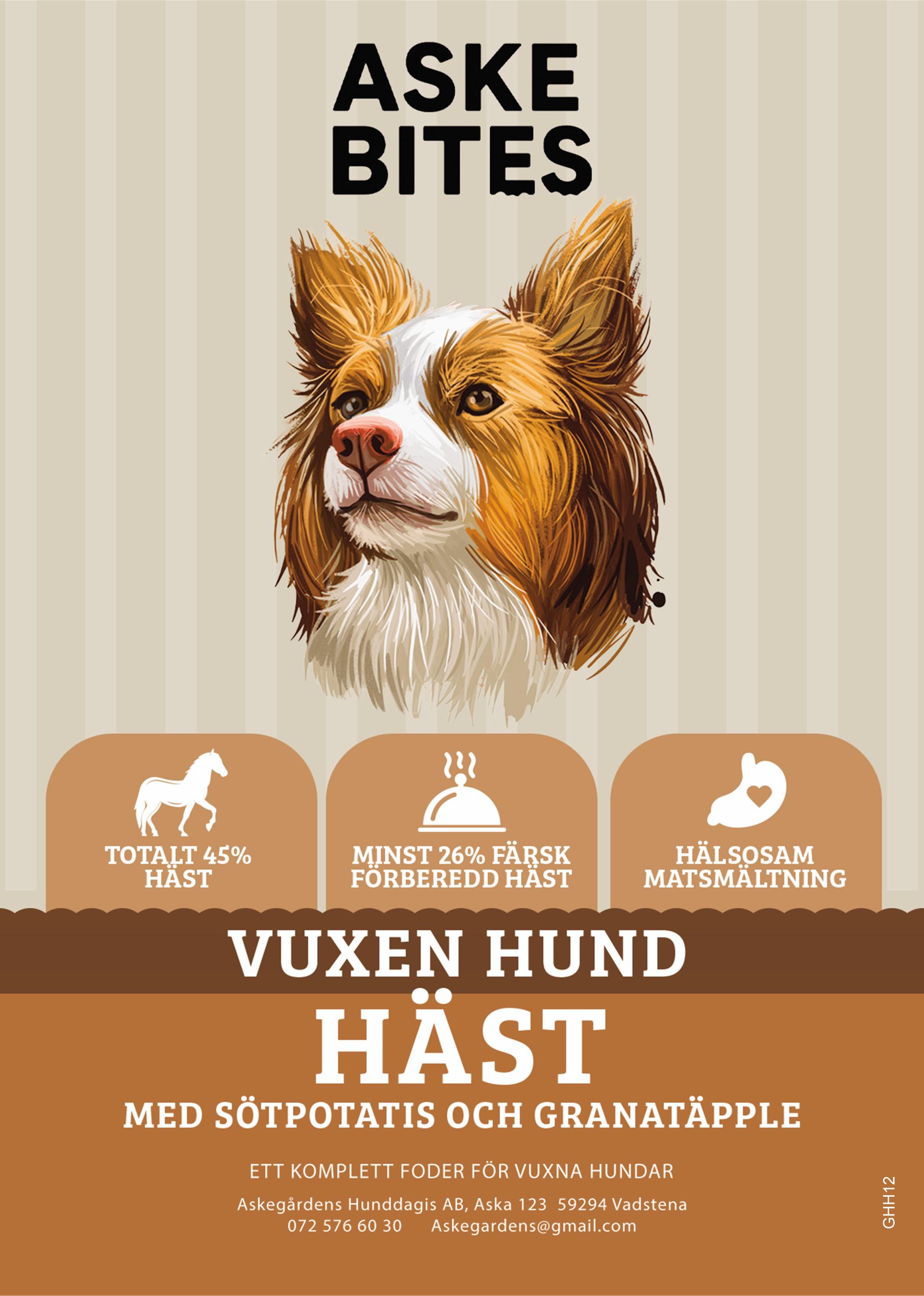 Askebites Häst med Sötpotatis och Granatäpple 2kg