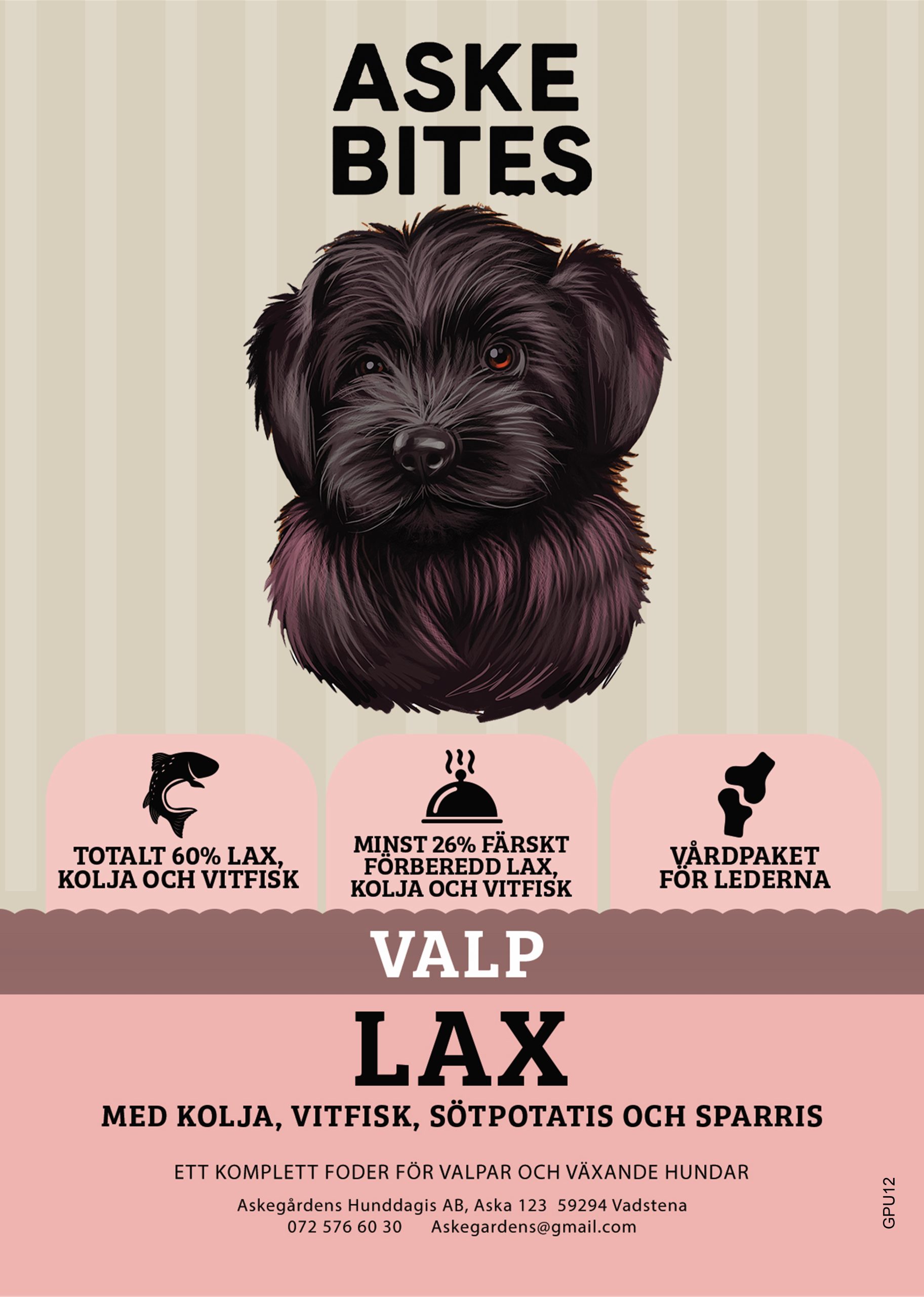 Askebites Valp Lax med Kolja, Vitfisk, Sötpotatis och Sparris 2kg