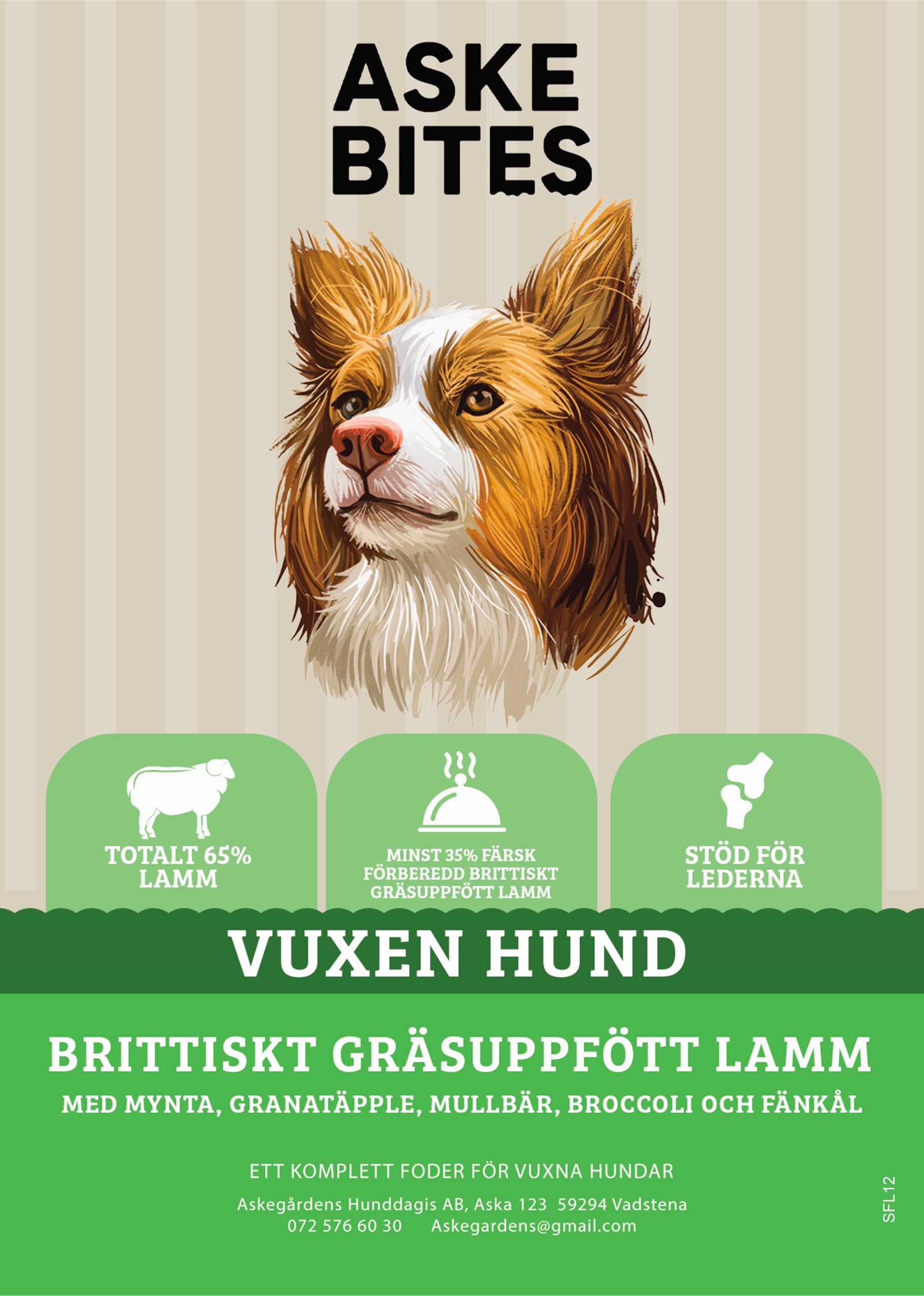 Askebites Brittiskt Gräsuppföttlamm 12kg