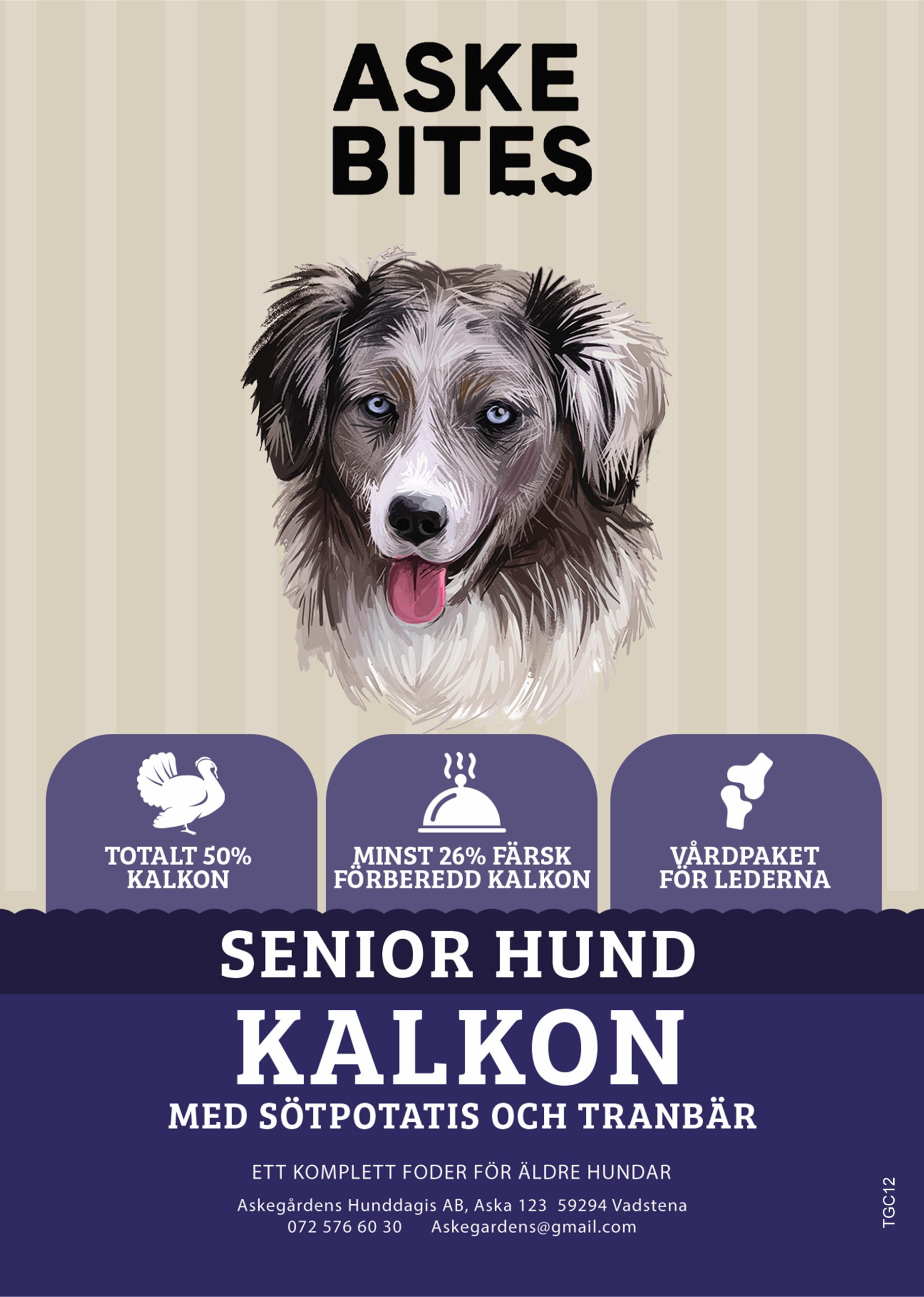 Askebites Senior med kalkon sötpotatis och tranbär 12kg