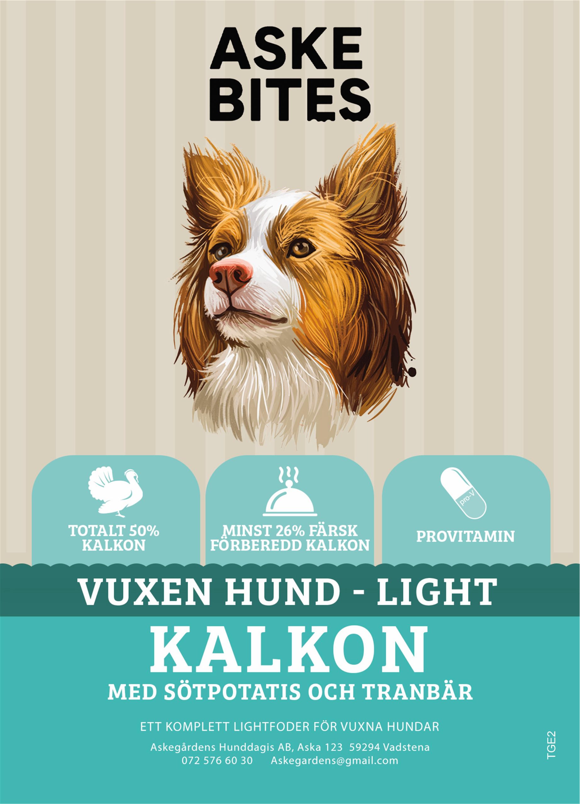 Askebites Light Kalkon med Sötpotatis och Tranbär 2kg