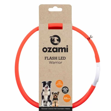 Halsband Flash Warrior Led Röd 65cm