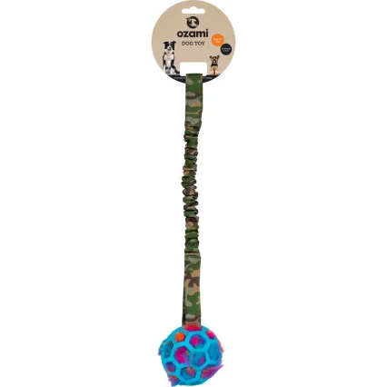 Play-n-tug Ball With Crinkle Green Cammo 50cm