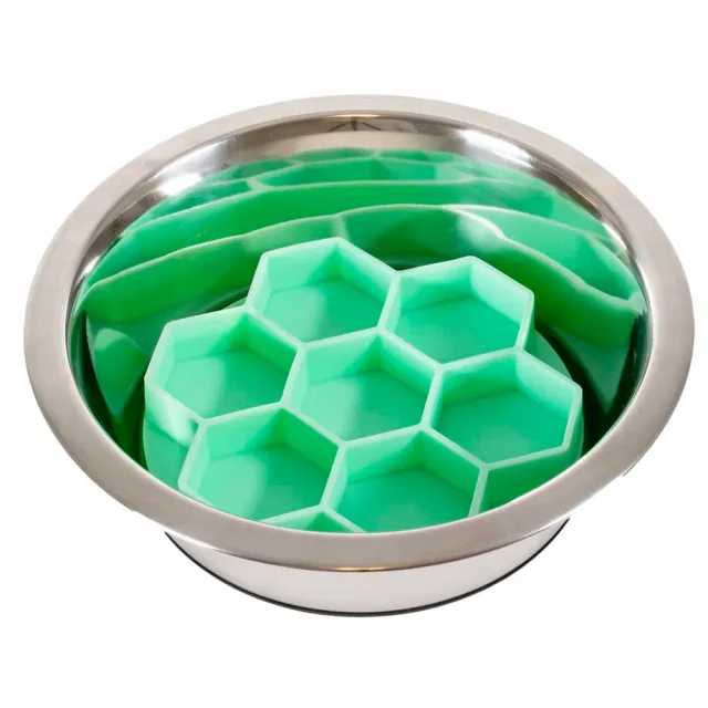 Slow Feeder Bowl Insert Green Hexagon 15,7x15cm - Bild 3