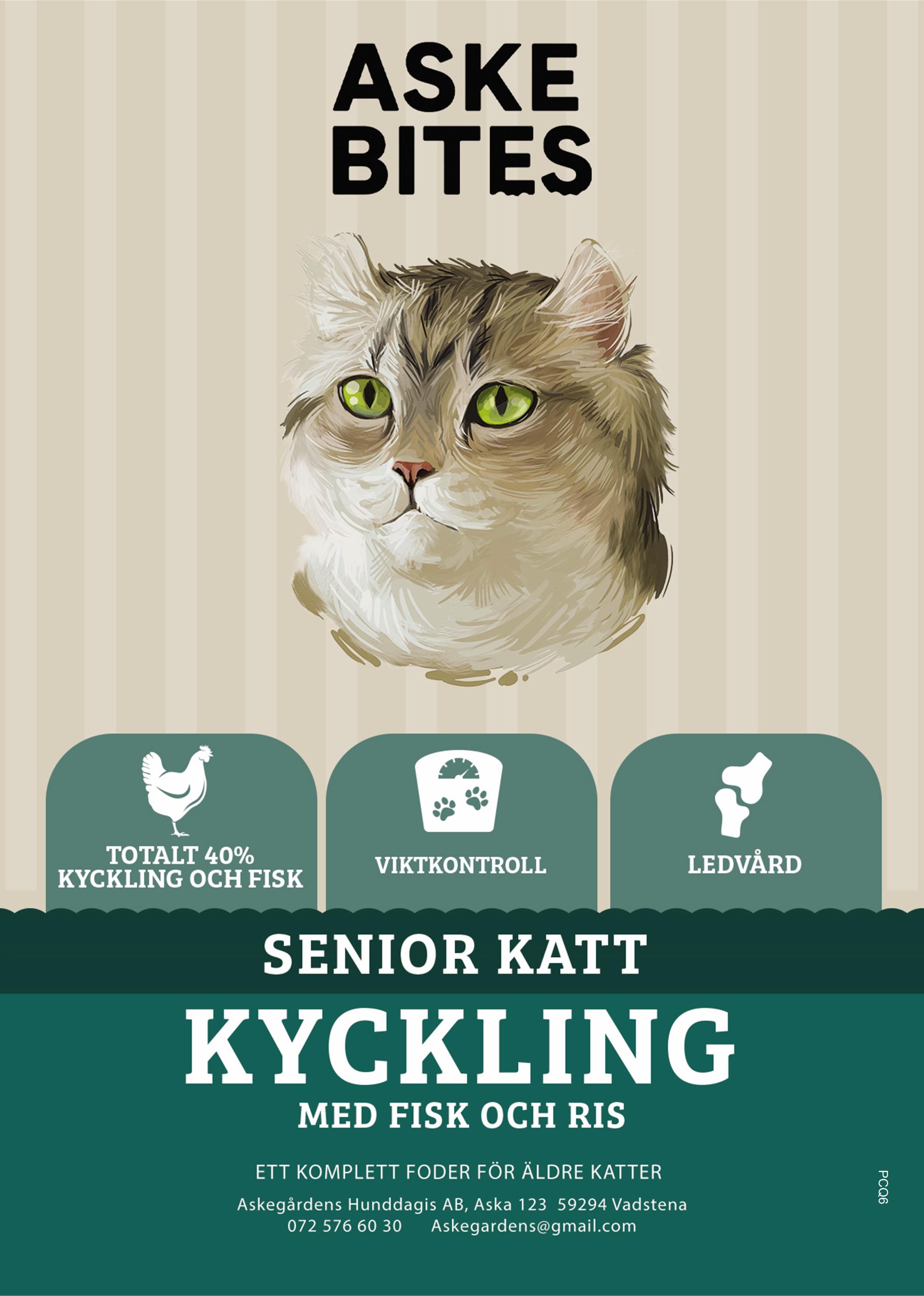 Askebites Senior Steriliserad Katt Kyckling Och Ris 6kg