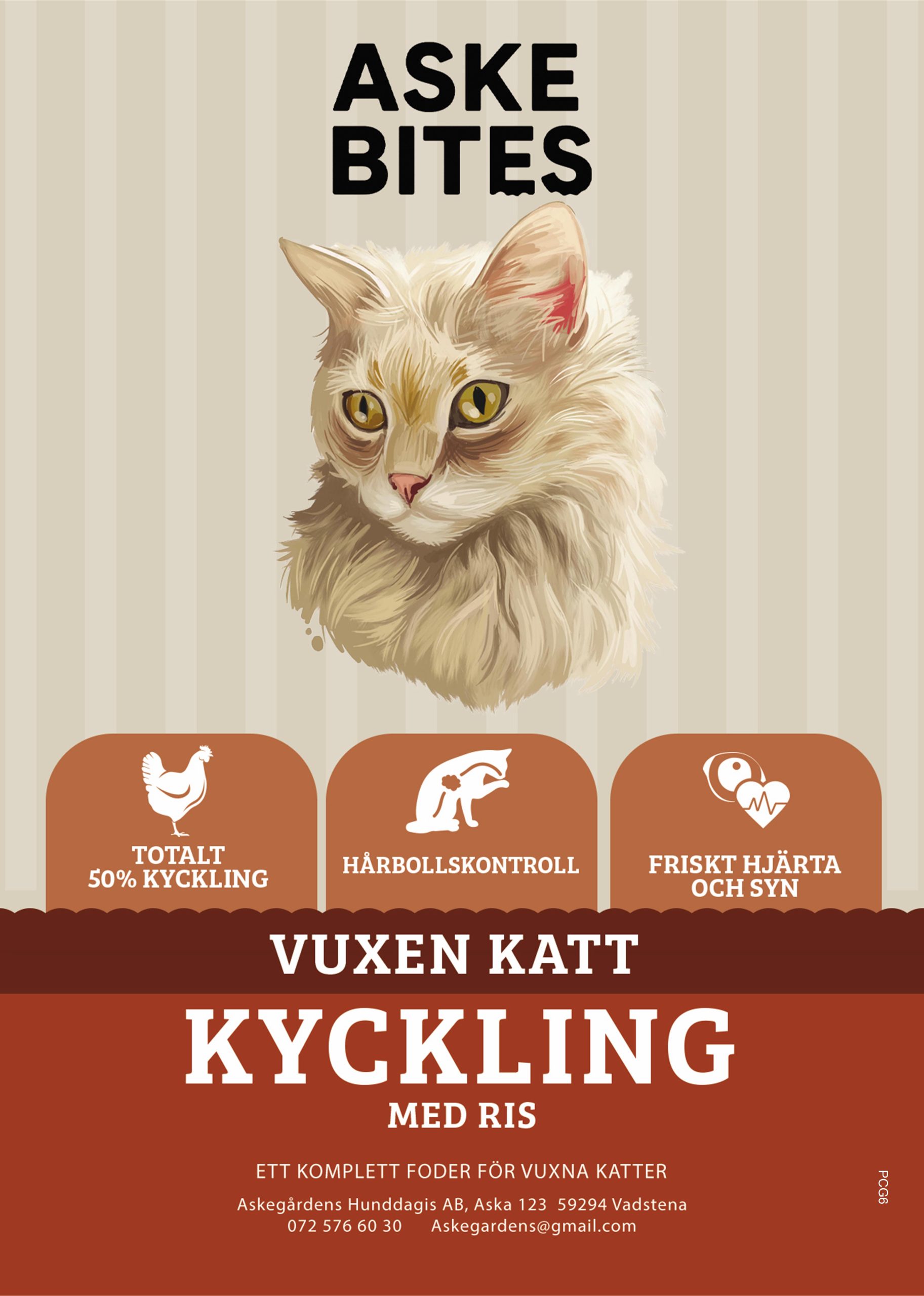 Askebites Vuxen Katt Kyckling och Ris 6kg