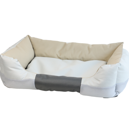 Rektangulär vattentät vit bädd, storlek M, 62x50x19 cm, för upp till 10 kg